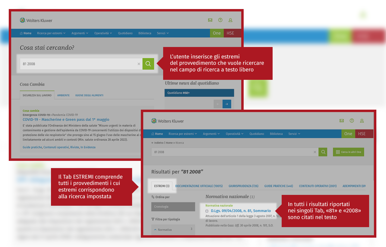 ricerca estremi home page